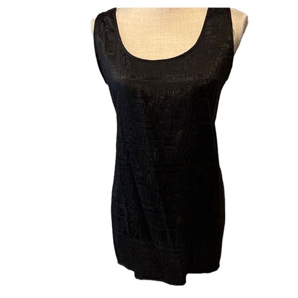 Thai Silk black sleeveless top, size XXL - Picture 1 of 6